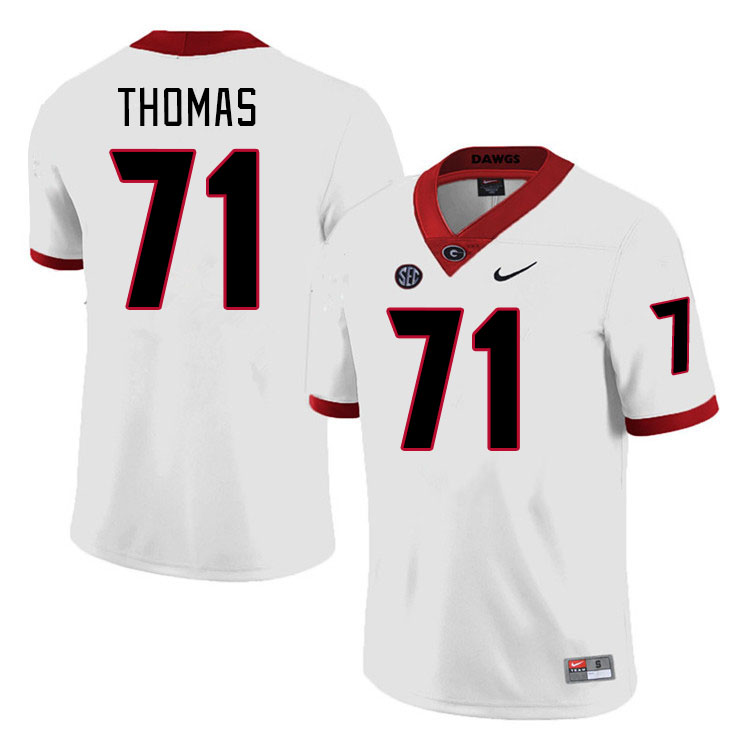 #71 Andrew Thomas Georgia Bulldogs Jerseys Football Stitched-Retro White